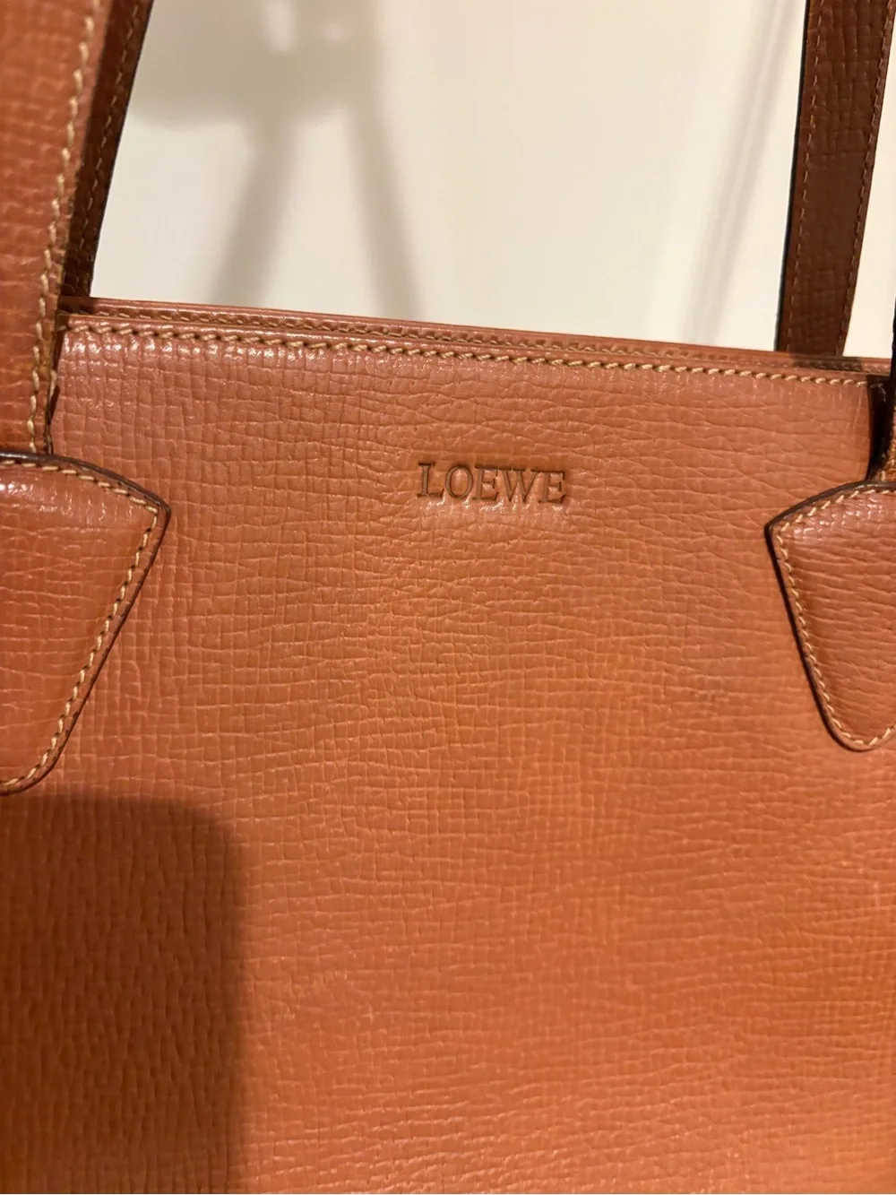 LOEWE Shoulder Tote Bag Brown Grain Leather - Picture 8 of 12